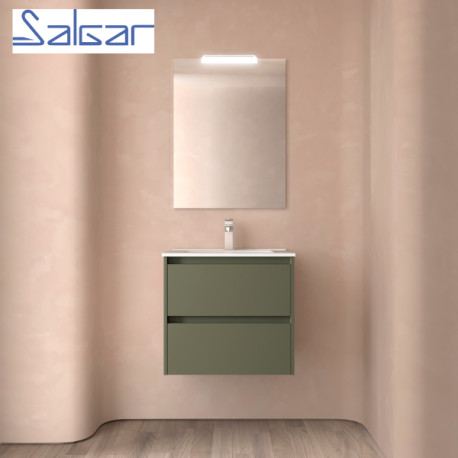 Ensemble de salle de bains 2 Tiroirs Noja 700 Green Satin - SALGAR 106119