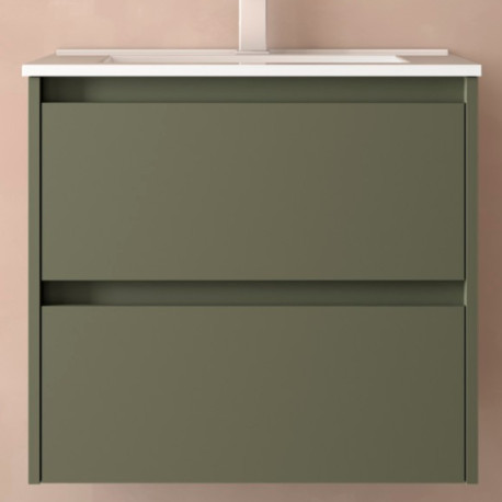 Ensemble de salle de bains 2 Tiroirs Noja 700 Green Satin - SALGAR 106119