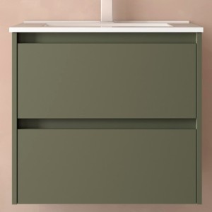 Ensemble de salle de bains 2 Tiroirs Noja 700 Green Satin - SALGAR 106119
