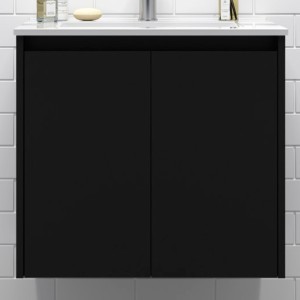 Meuble de salle de bains 2 portes NOJA 600 Black satin - SALGAR 104255