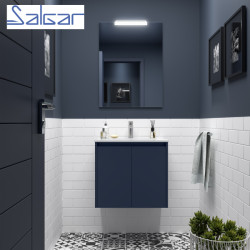 Meuble de salle de bains 2 portes NOJA 600 Blue satin - SALGAR 104266