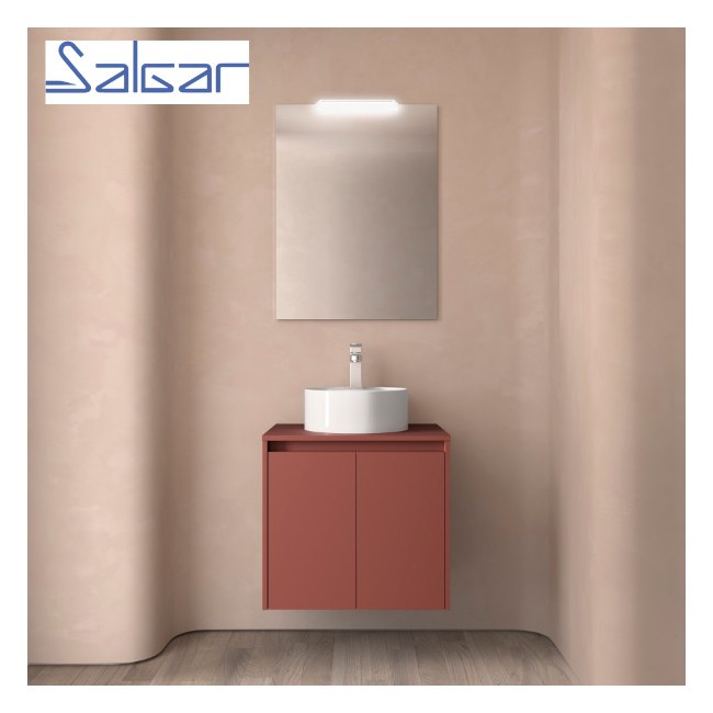 Meuble de salle de bains 2 portes NOJA 600 Red satin - SALGAR 104268
