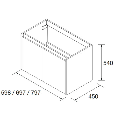 Meuble de salle de bains 2 portes NOJA 600 Chêne naturel - SALGAR 104269
