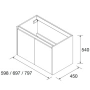 Meuble de salle de bains 2 portes NOJA 600 Chêne africain - SALGAR 104270