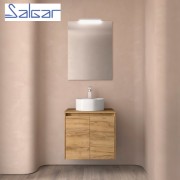 Meuble de salle de bains 2 portes NOJA 600 Chêne africain - SALGAR 104270