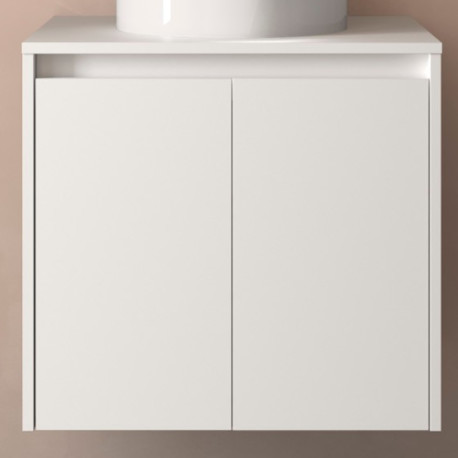 Meuble de salle de bains 2 portes NOJA 600 White satin - SALGAR 104254