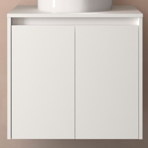 Meuble de salle de bains 2 portes NOJA 600 White satin - SALGAR 104254