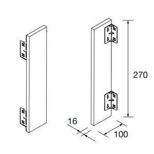 Crédence ALLIANCE 270 NIGHT BLUE 100 x 16 x 270 mm - SALGAR 102788