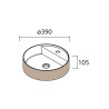Vasque À Poser Bica Sans Siphon Ni Bonde De Vidage Clic-Clac Solid Surface Macchiato Diam. 390 X 105 Mm - SALGAR 102271
