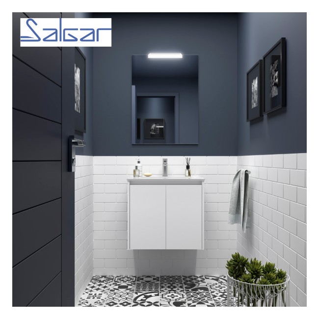 Meuble de salle de bains 2 portes NOJA 700 White gloss - SALGAR 104272