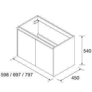 Meuble de salle de bains 2 portes NOJA 700 White gloss - SALGAR 104272