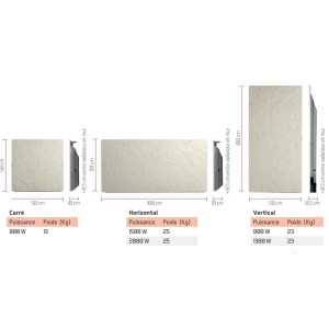 Radiateur à inertie Touch Silicium Terre Lunaire 800W Carré - Valderoma TL0800T