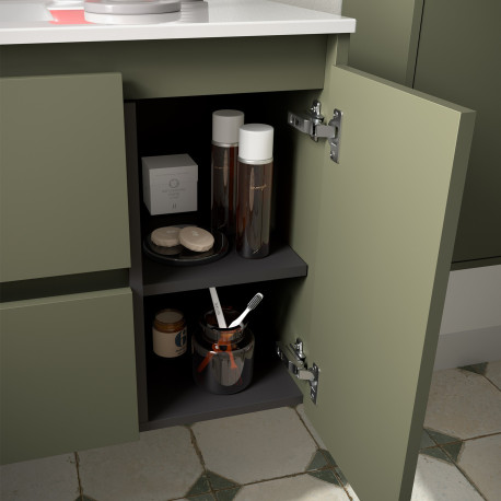 Meuble salle de bains 60cm 2 portes Green Satin NOJA - SALGAR 105063