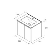 Meuble salle de bains 60cm 2 portes Noyer Maya NOJA - SALGAR 105067