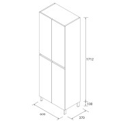 Colonne Infinity 60X181X24 4 Portes White Satin - SALGAR 112583