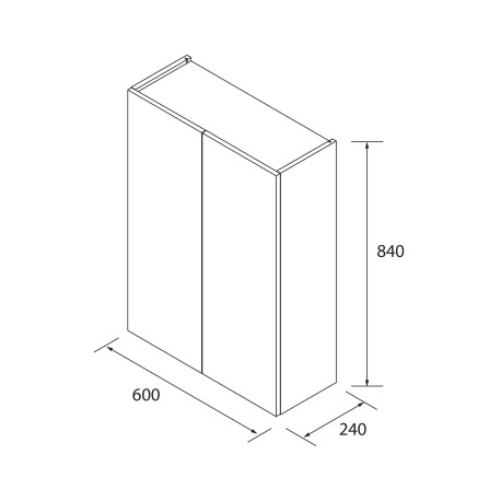 Module De Salle De Bain Infinity 60X84 2 Portes White Satin - SALGAR 112579