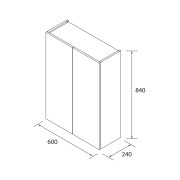 Module De Salle De Bain Infinity 60X84 2 Portes White Satin - SALGAR 112579