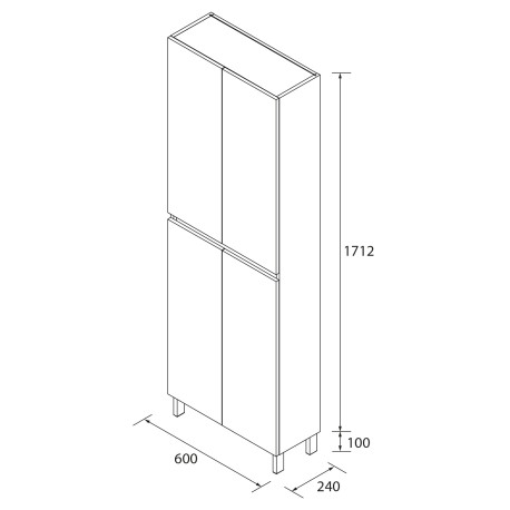 Colonne INFINITY 60X1810X24 4P white gloss - SALGAR 106306