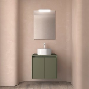 Meuble salle de bains et plan de toilette 60cm 2 portes Green Satin NOJA - SALGAR 105538