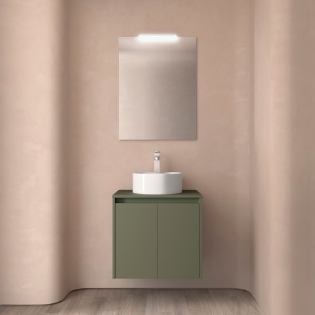 Meuble salle de bains et plan de toilette 60cm 2 portes Green Satin NOJA - SALGAR 105538