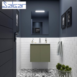 Meuble de salle de bains 2 portes NOJA 700 Green satin - SALGAR 104276