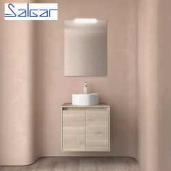 Meuble de salle de bains 2 portes NOJA 700 Chêne africain - SALGAR 104279