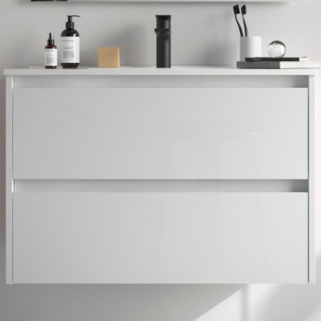 Meuble de salle de bains 2 portes NOJA 800 White gloss - SALGAR 104281