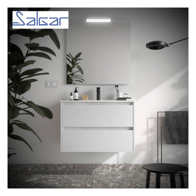 Meuble de salle de bains 2 portes NOJA 800 White gloss - SALGAR 104281