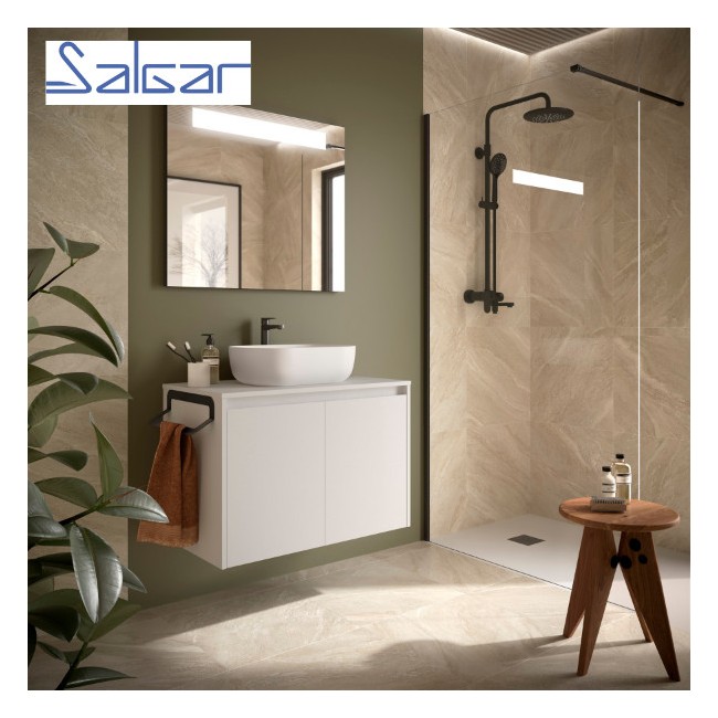 Meuble de salle de bains 2 portes NOJA 800 White satin - SALGAR 104282