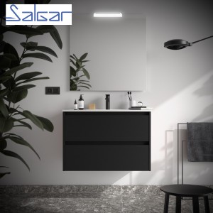 Meuble de salle de bains 2 portes NOJA 800 Black satin - SALGAR 104283
