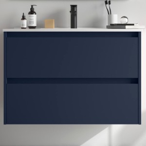 Meuble de salle de bains 2 portes NOJA 800 Blue satin - SALGAR 104284