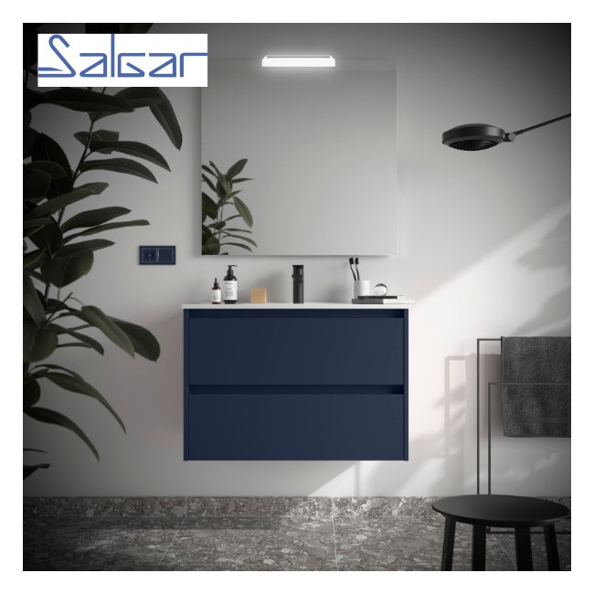 Meuble de salle de bains 2 portes NOJA 800 Blue satin - SALGAR 104284