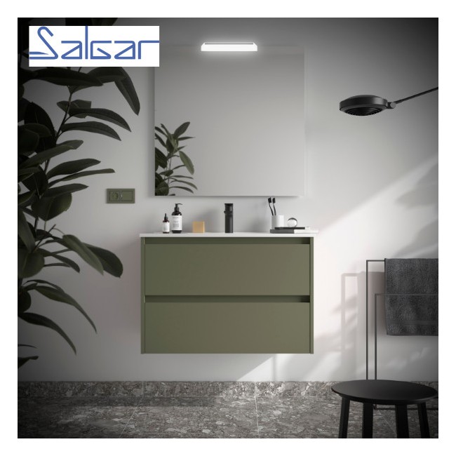 Meuble de salle de bains 2 portes NOJA 800 Green satin - SALGAR 104285