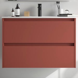 Meuble de salle de bains 2 portes NOJA 800 Red satin - SALGAR 104286