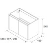 Meuble de salle de bains 2 portes NOJA 800 Red satin - SALGAR 104286