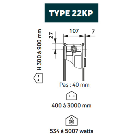 Radiateur eau chaude REGGANE 3010 Plan Compact 1535W - FINIMETAL 22KP600_0920