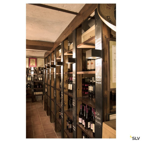 Applique intérieure carrée noir et laiton LED LOGS IN 69W 3000K - SLV 151320