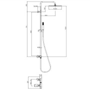 Ensemble mitigeur colonne de douche noir BLACK & WHITE - BOSSINI L10092073