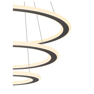 Suspension triple noire LED ONE FLAT 58W IP 20 - SLV 1007701