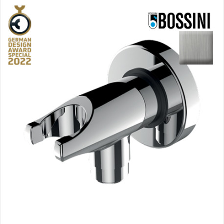 Support douchette en laiton avec prise d'eau nickel brossé Apice - Bossini CE3000094