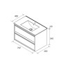 Meuble salle de bains + Vasque 80cm 2 tiroirs Chêne Naturel Attila - SALGAR 104760