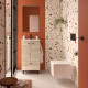 Ensemble meuble de salle de bain, lavabo et miroir Chêne naturel - SALGAR 113713