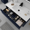 Meuble salle de bains + Vasque 100cm 2 tiroirs Blue Satin ATTILA - SALGAR 104825