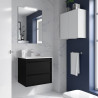 Meuble salle de bains + Vasque 60cm 2 tiroirs Black Satin ATTILA - SALGAR 104889