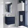 Meuble salle de bains + Vasque 60cm 2 tiroirs Blue Satin ATTILA - SALGAR 104890