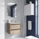 Meuble salle de bains + Vasque 60cm 2 tiroirs Chêne Naturel ATTILA - SALGAR 104893