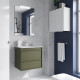 Meuble salle de bains + Vasque 70cm 2 tiroirs Green Satin ATTILA - SALGAR 104899
