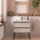 Meuble salle de bains + Vasque 80cm 2 tiroirs Chêne Naturel ATTILA - SALGAR 104909