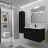 Meuble salle de bains + Vasque 100cm 2 tiroirs Black Satin ATTILA - SALGAR 104915