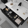 Meuble salle de bains + Vasque 100cm 2 tiroirs Black Satin ATTILA - SALGAR 104915